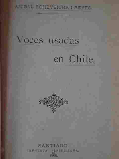 Aníbal Echeverría i Reyes - Voces usadas en Chile 