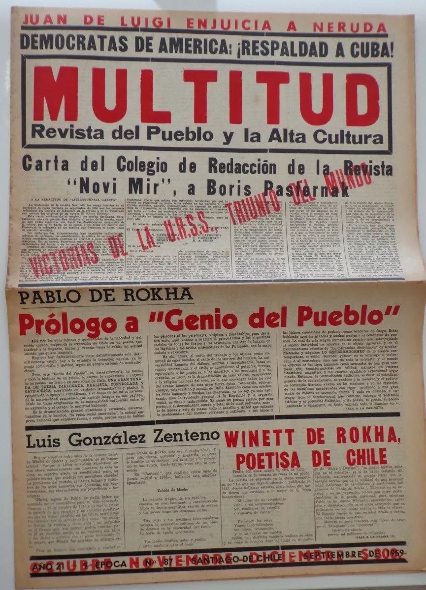 Pablo de Rokha. multitud revista del pueblo y la alta cultura. n° 87
