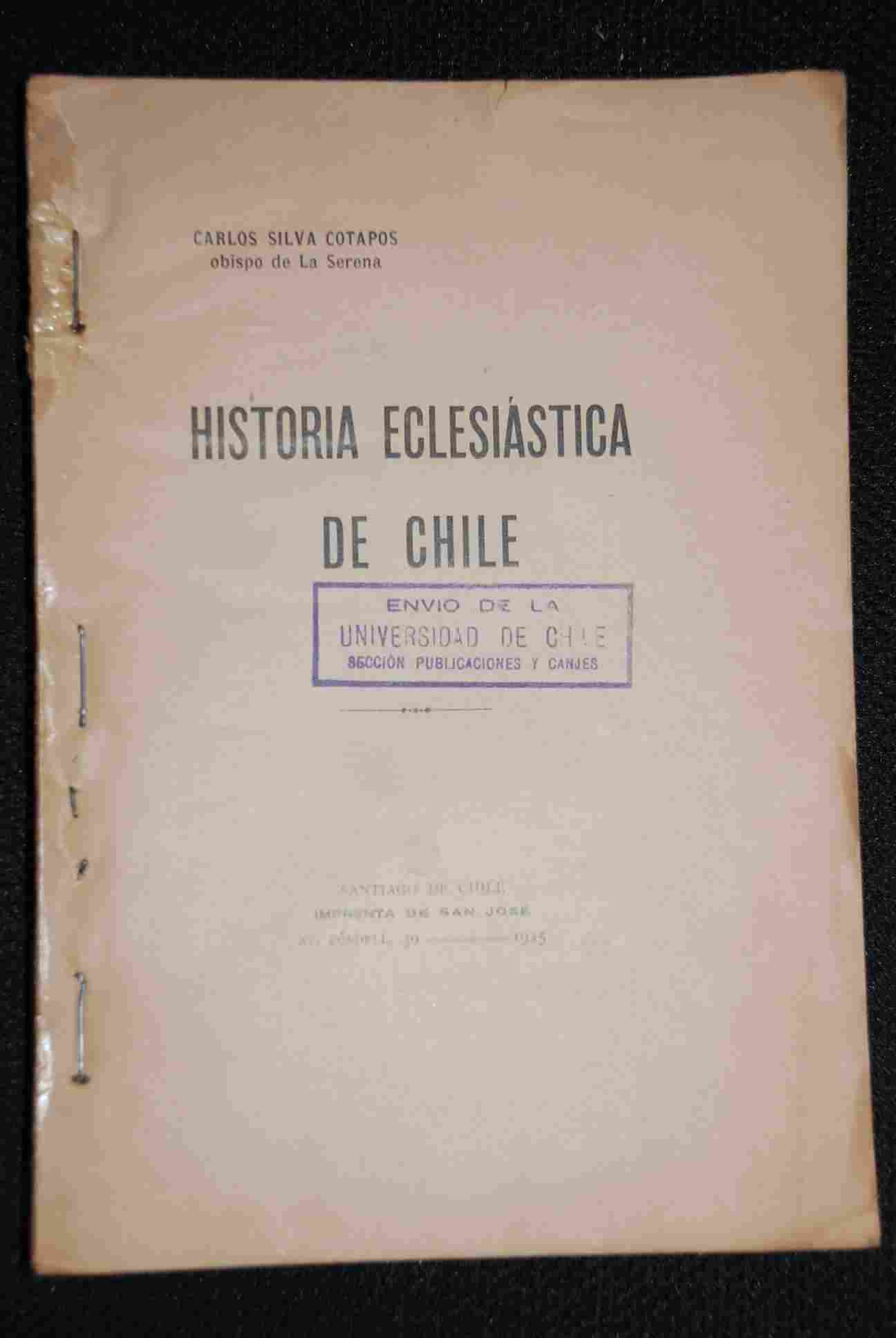 Carlos Silva Cotapos - Historia Eclesiastica de Chile 