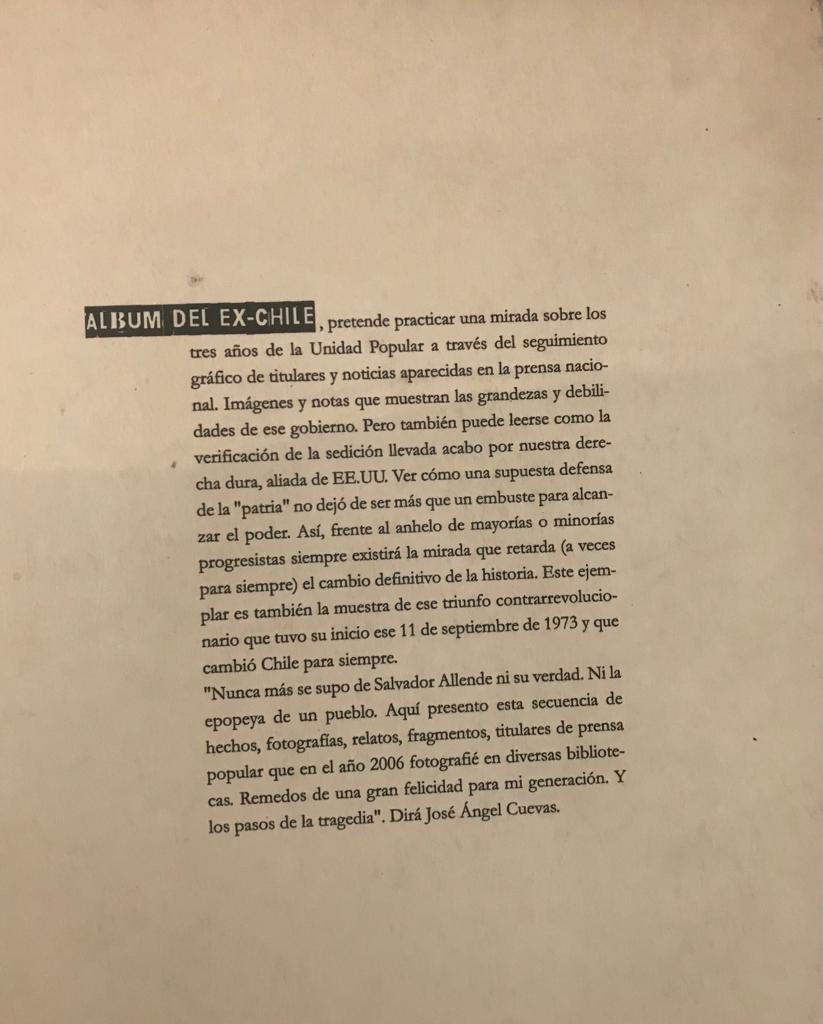 José Ángel Cuevas. Álbum del ex Chile 1970-1973