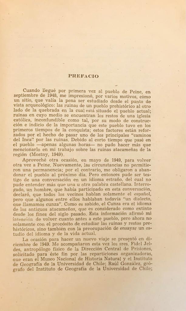 Grete Mostny, Fidel Jeldes, Raul Gonzalez, F. Oberhauser	Peine un pueblo atacameño 