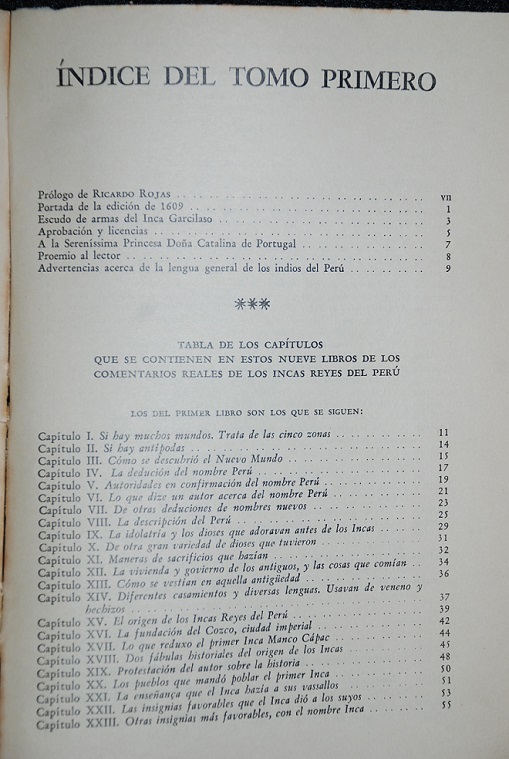 Garcilaso de La Vega - Los Comentarios Reales de los Incas ; Edicion al cuidado de Angel Rosenblat ; prólogo de Ricardo Rojas.  2 tomos 