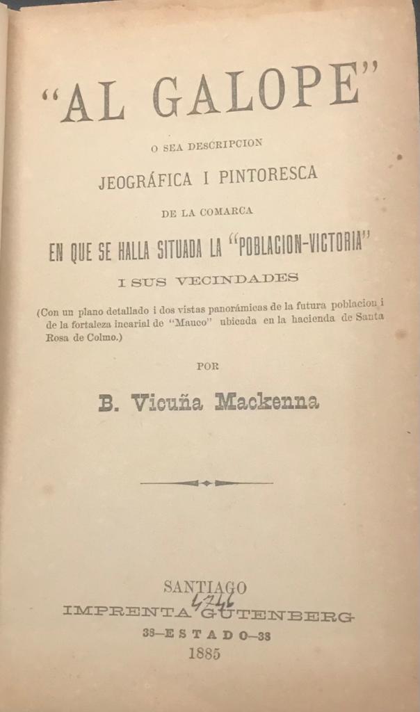Benjamin Vicuña Mackenna 	Al galope  y los Medicos de Antaño