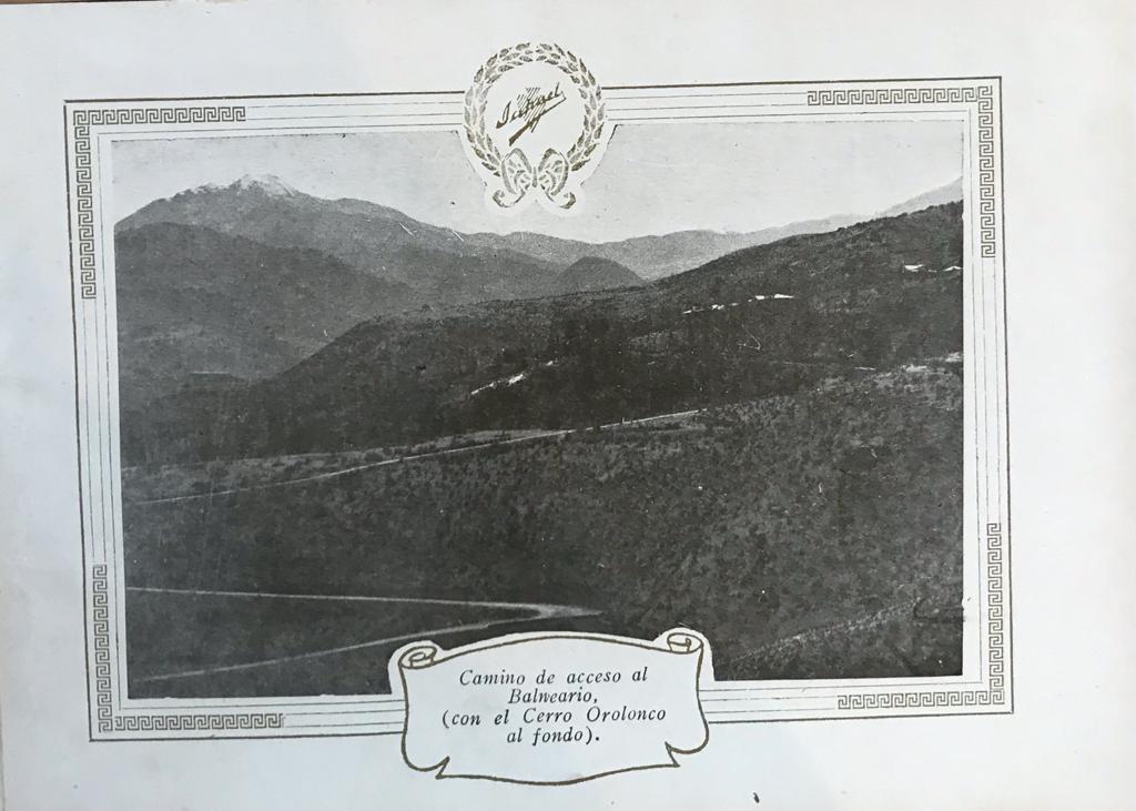 Balneario Jahuel de la Sociedad Anónima Jahuel de Aguas Minerales y Balneario a 1180 metros sobre el nivel del mar 