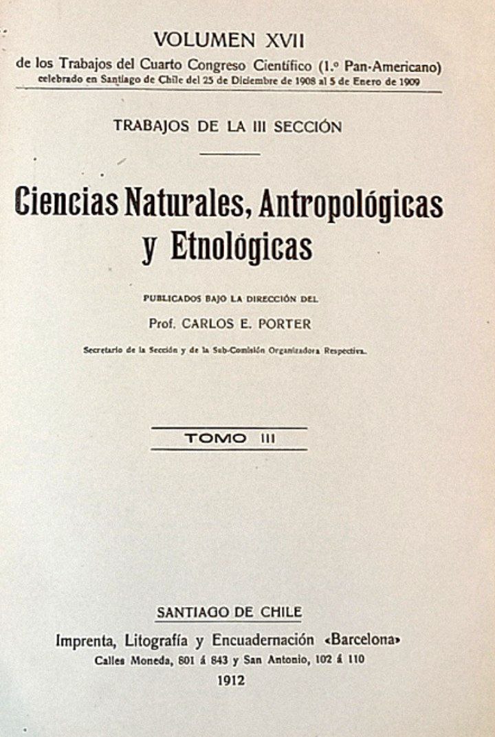 Ciencias Naturales, Antropológicas y Etnológicas. 