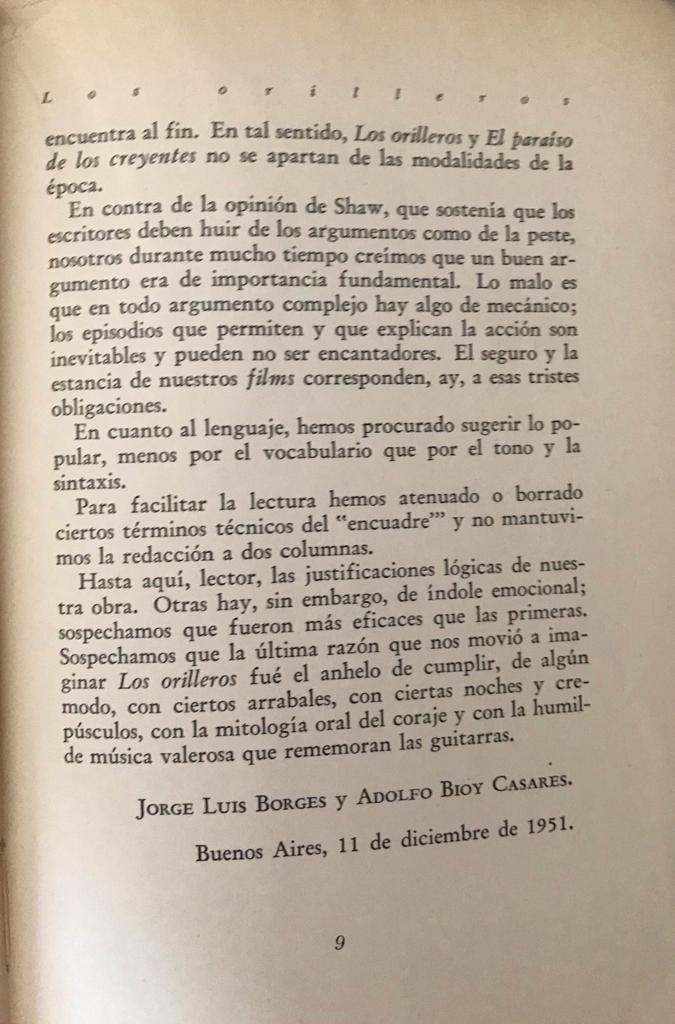Jorge Luis Borges y Adolfo Bioy Casares. Los Orilleros. El paraíso de los creyentes