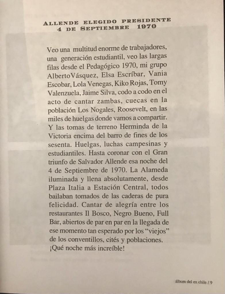 José Ángel Cuevas. Álbum del ex Chile 1970-1973