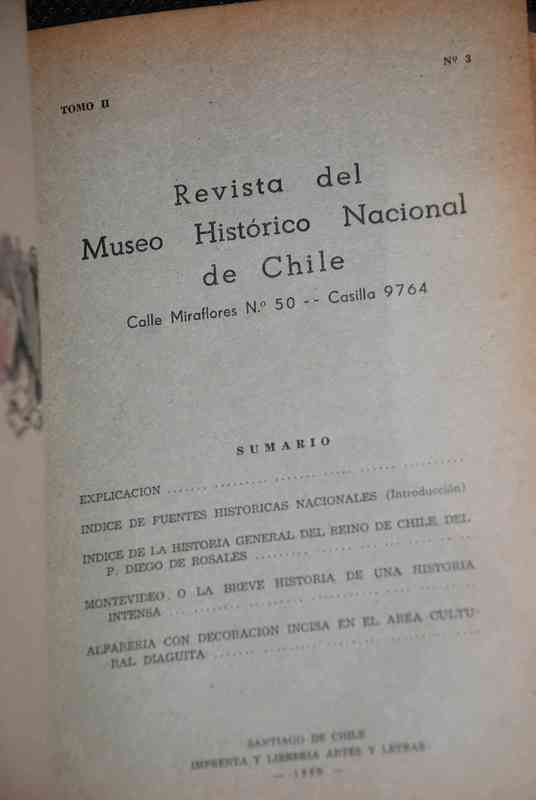 Revista del Museo Historico Nacional de Chile Tomo I -II