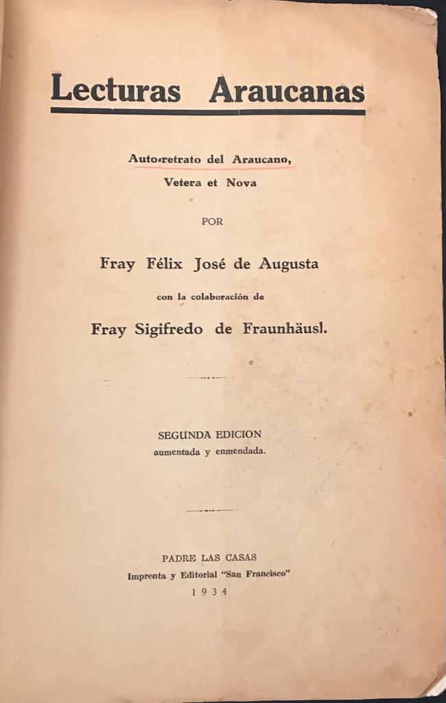 Félix de Augusta 	Lecturas Araucanas 