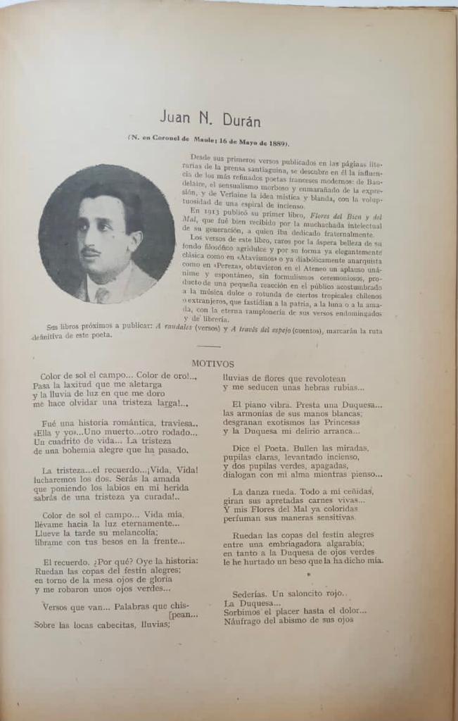Juan Molina y Juan Agustín Araya.	Selva lírica. Estudio sobre los poetas chilenos.