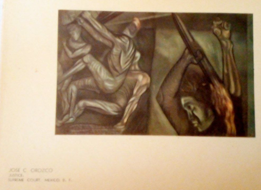 Three Mexican Painters Örozco, Rivera, Siqueiros¨. 10 reproductions in color of famous murcels. 