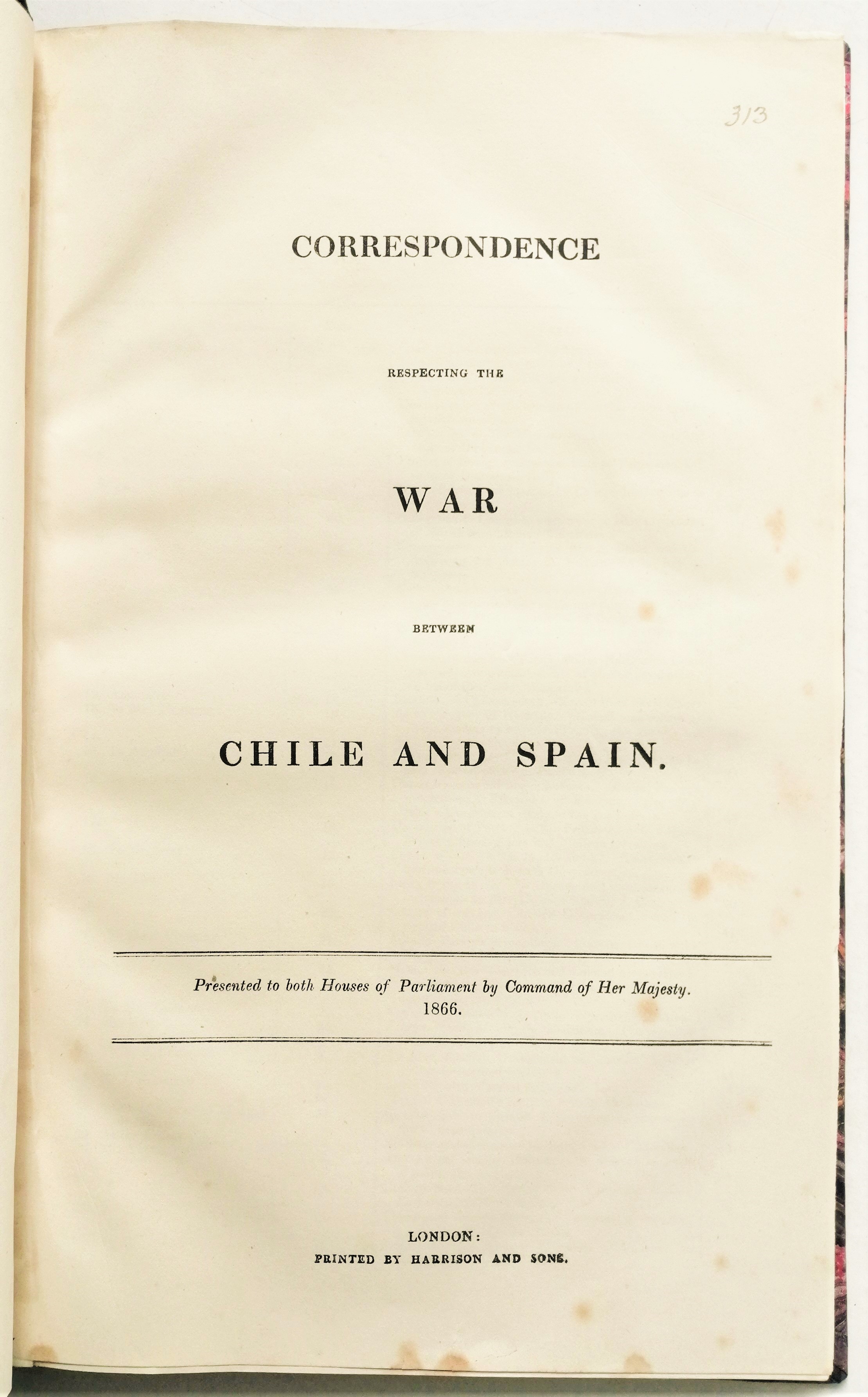 Correspondence respecting the war between chile and spain