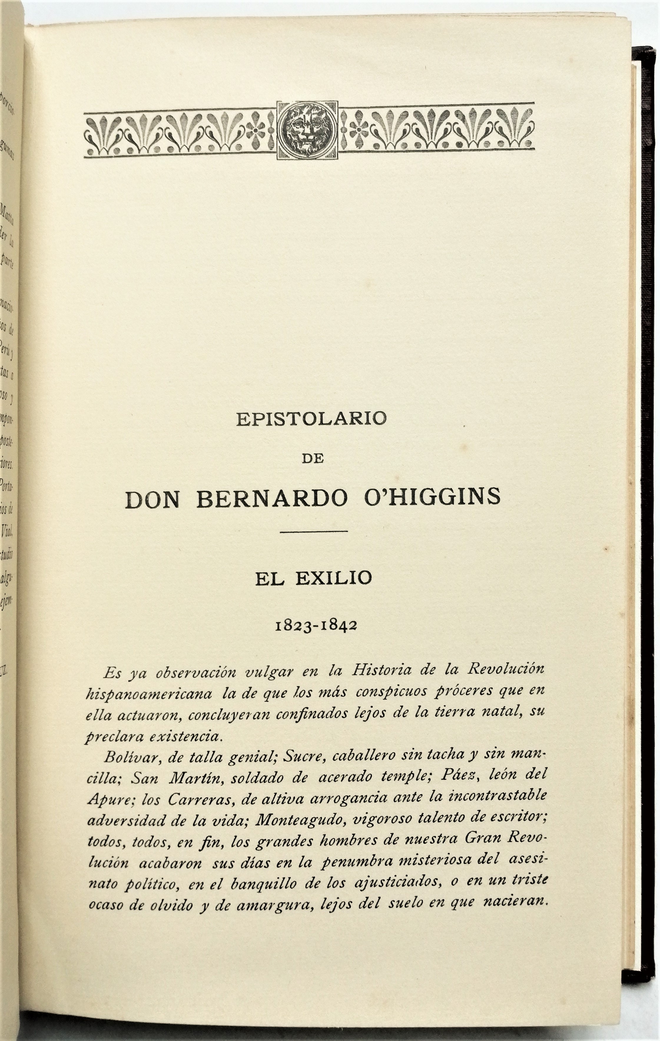 Ernesto de la Cruz - Epistolario de D. Bernardo O'higgins (1798-1823)
