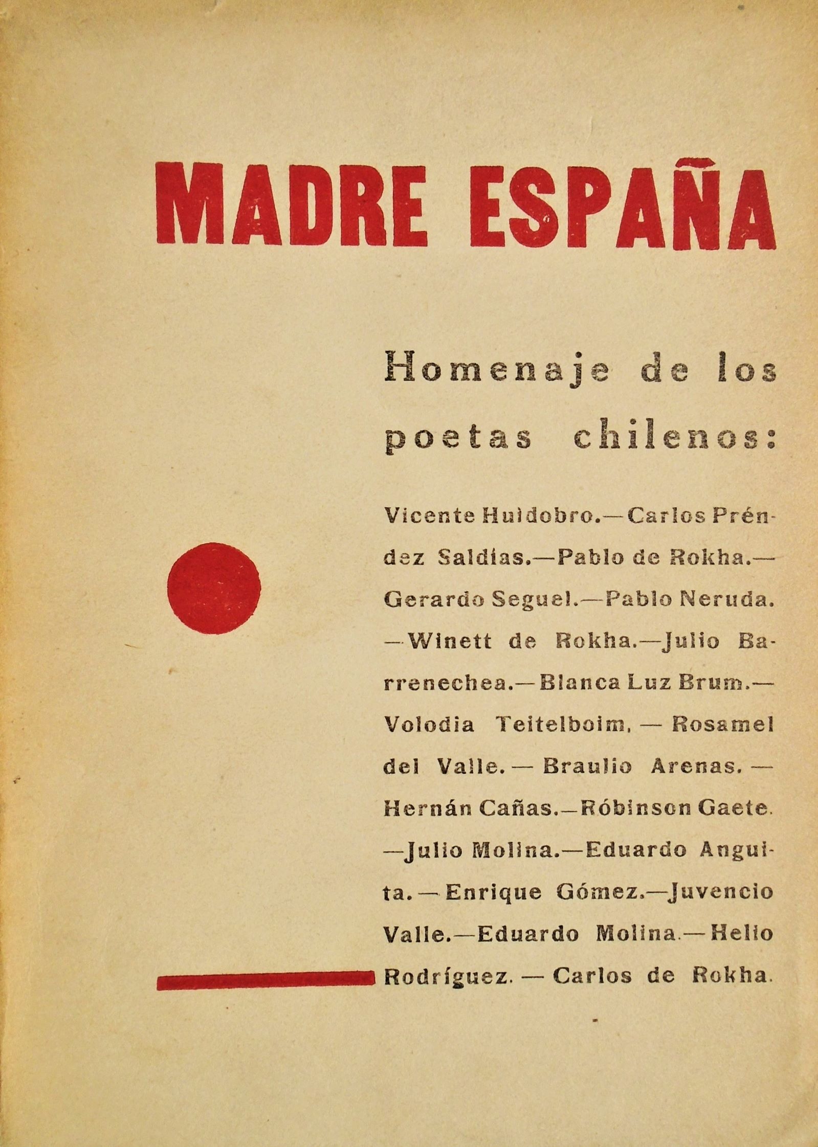 Madre España - Homenaje de los Poetas Chilenos