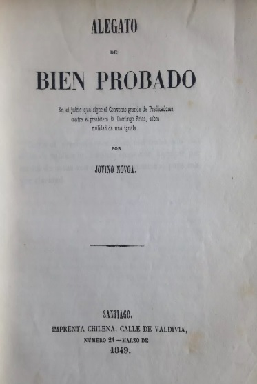 Convento Santo Domingo Alegato Domingo Frias 1849 Procesos