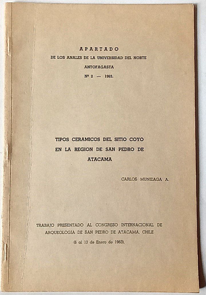 Tipos cerámicos del sitio Coyo en la región de San Pedro de Atacama. 