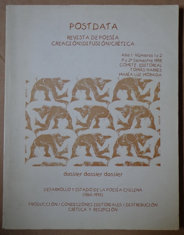 Thomas Harris y María Luz Moraga. Postdata. Revista de poesia creacion/difusion/crítica