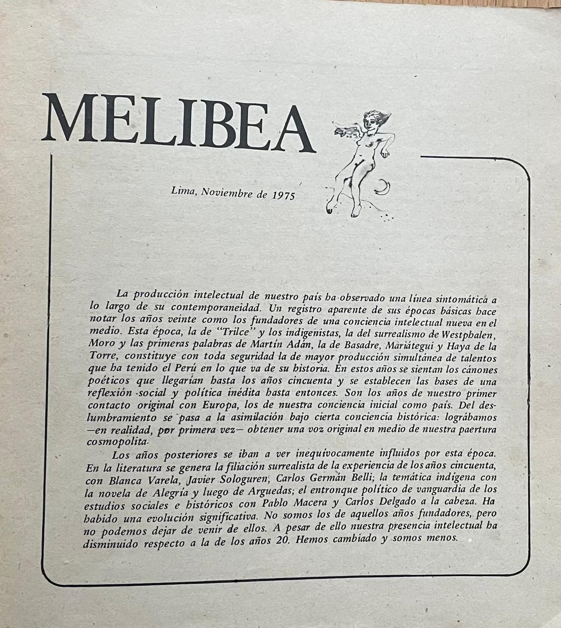 Jorge Caillaux y Edgar O'Hara (dirección) 	Melibea (uno)