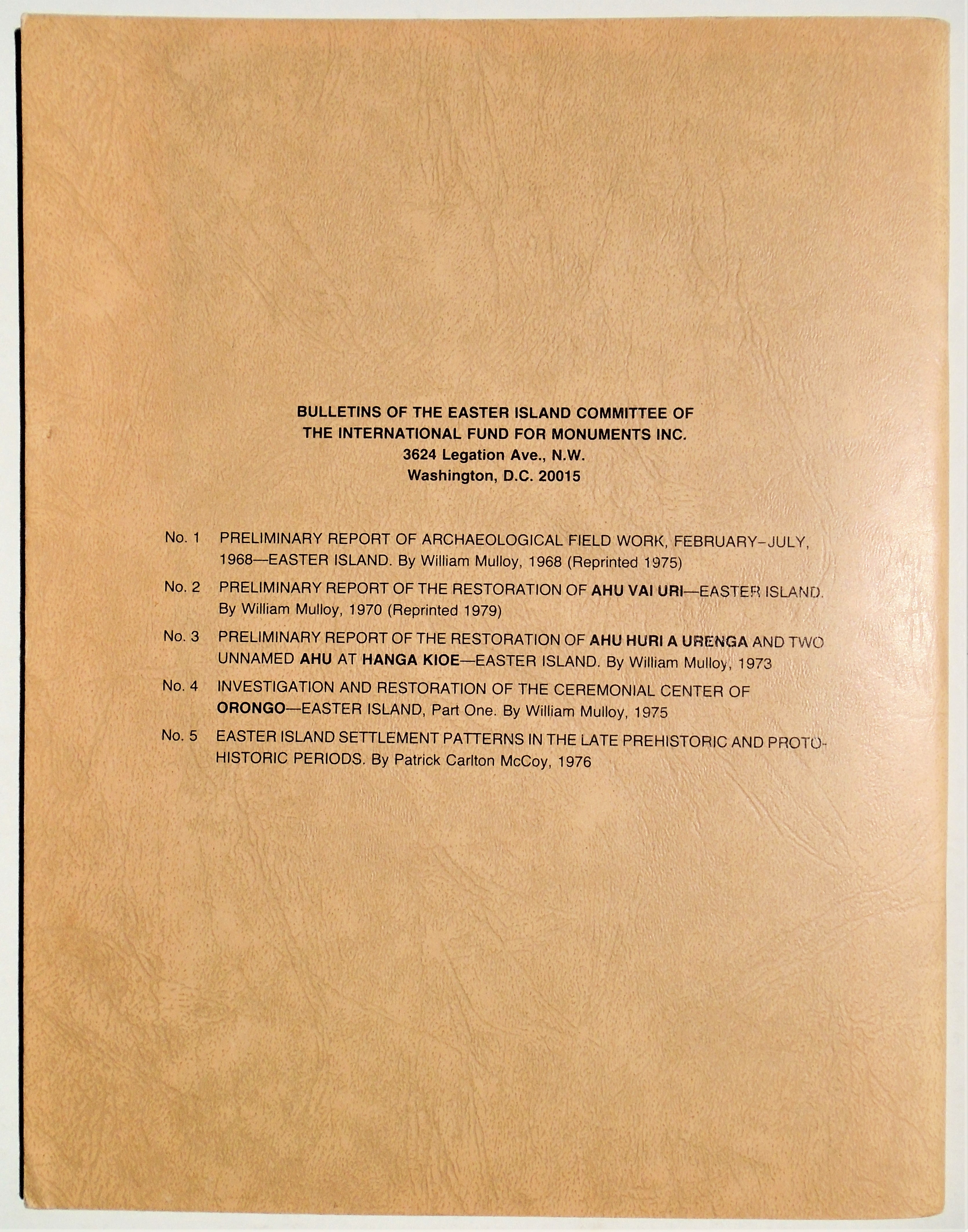 William Mulloy - Preliminary report of the restoration of ahu vai uri easter island