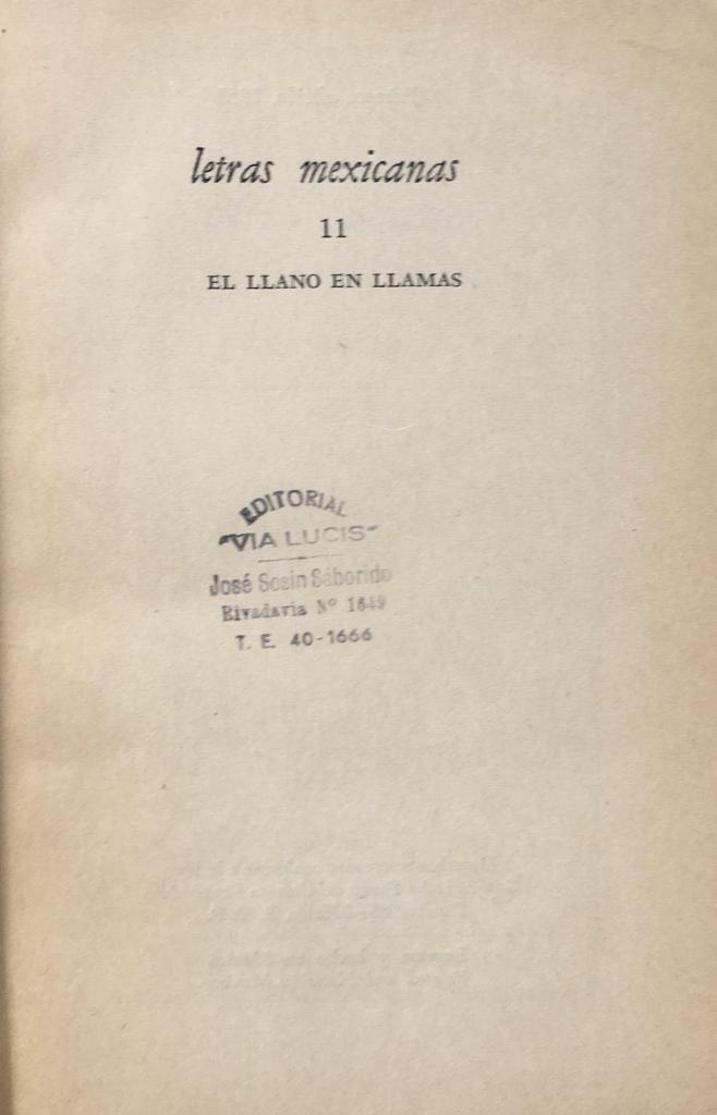 Juan Rulfo. El llano en llamas