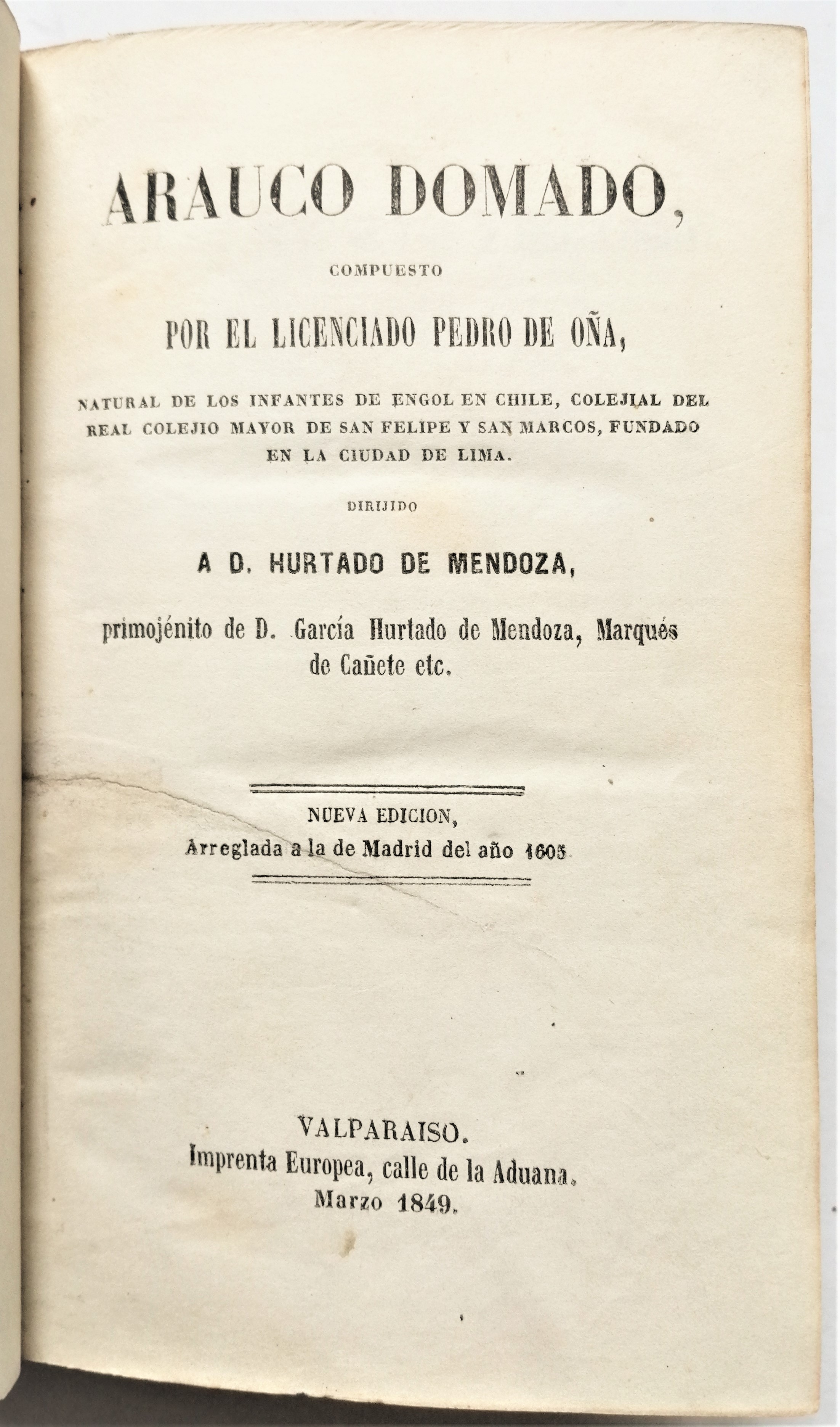 Pedro de Oña - Arauco Domado