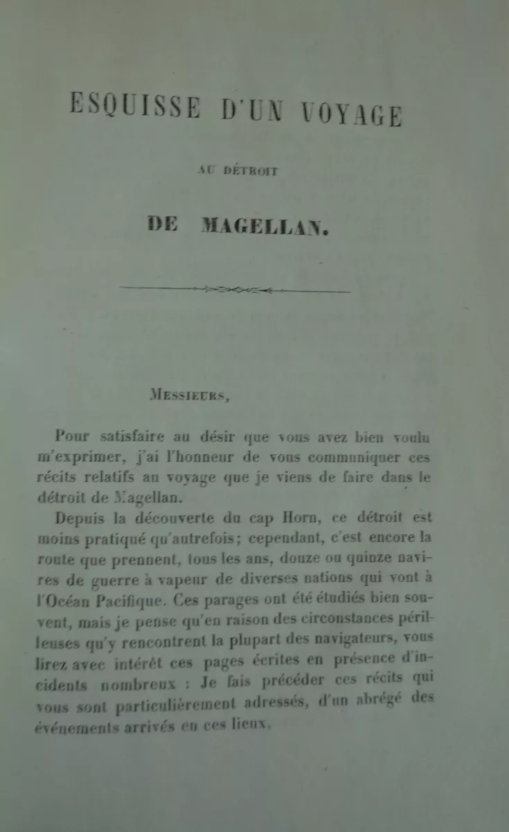 M. de Barmon. esquisse d' un voyage au detroit de magallan