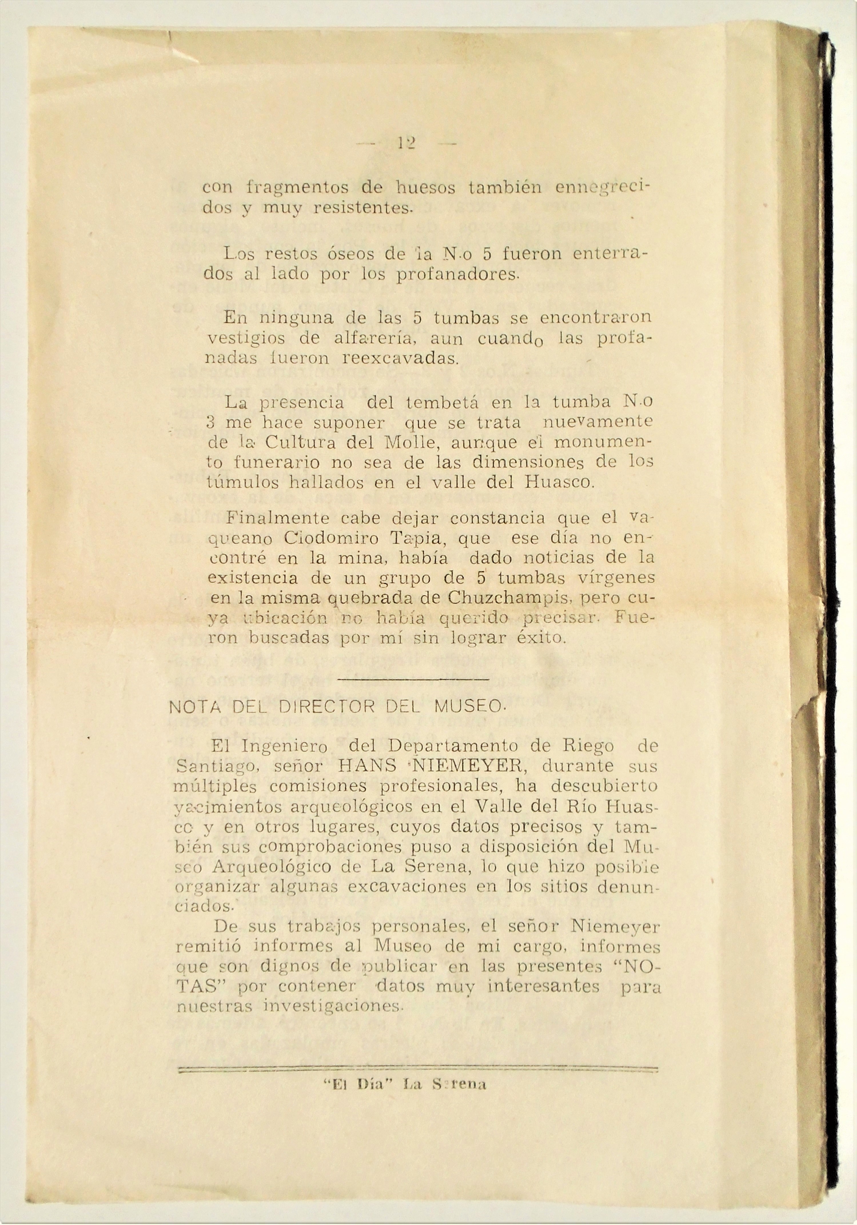 Museo Arqueológico de La Serena - Notas del Museo N° 4 y 6