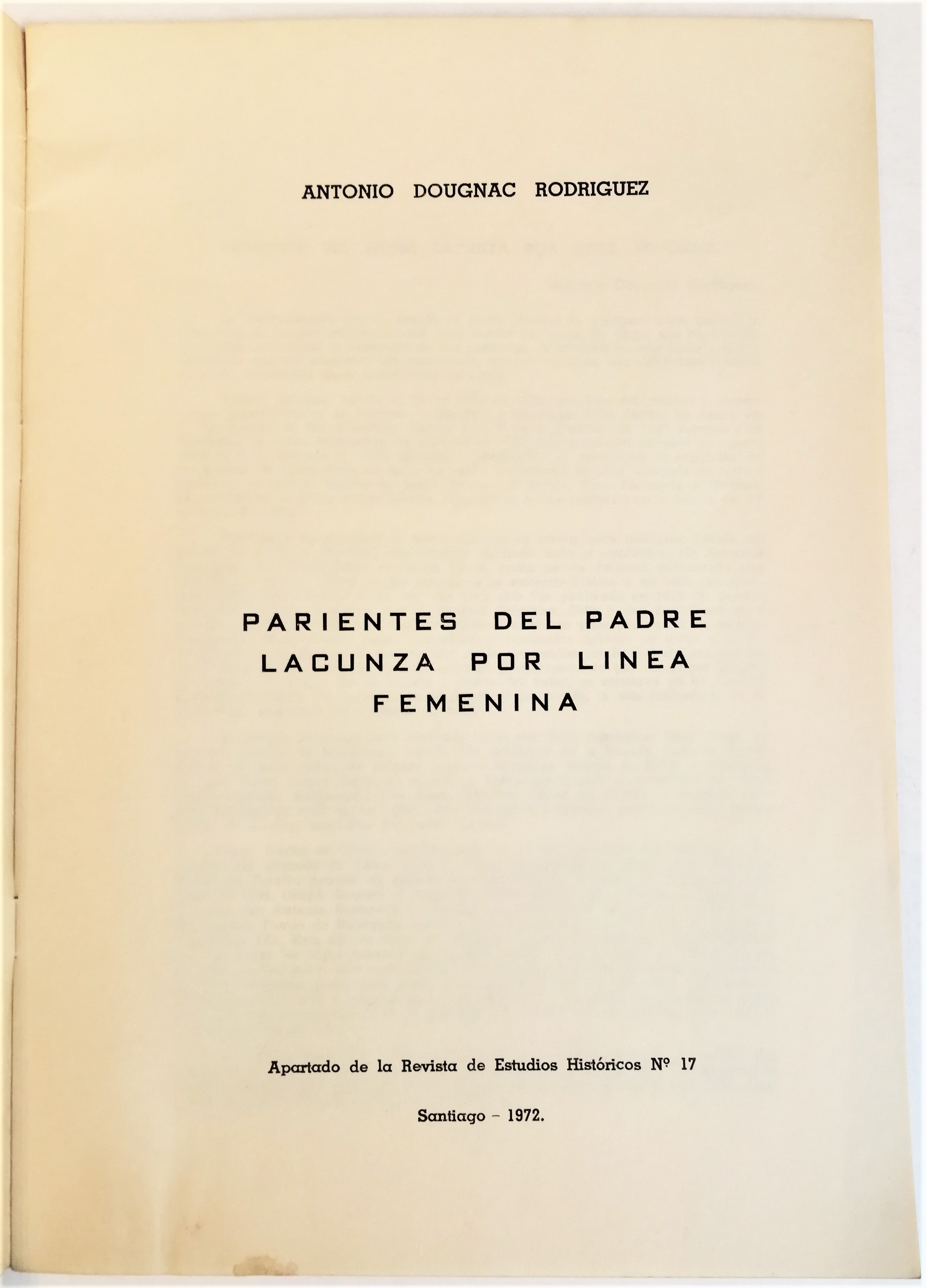 Antonio Dougnac Rodríguez - Parientes del Padre Lacunza por linea femenina