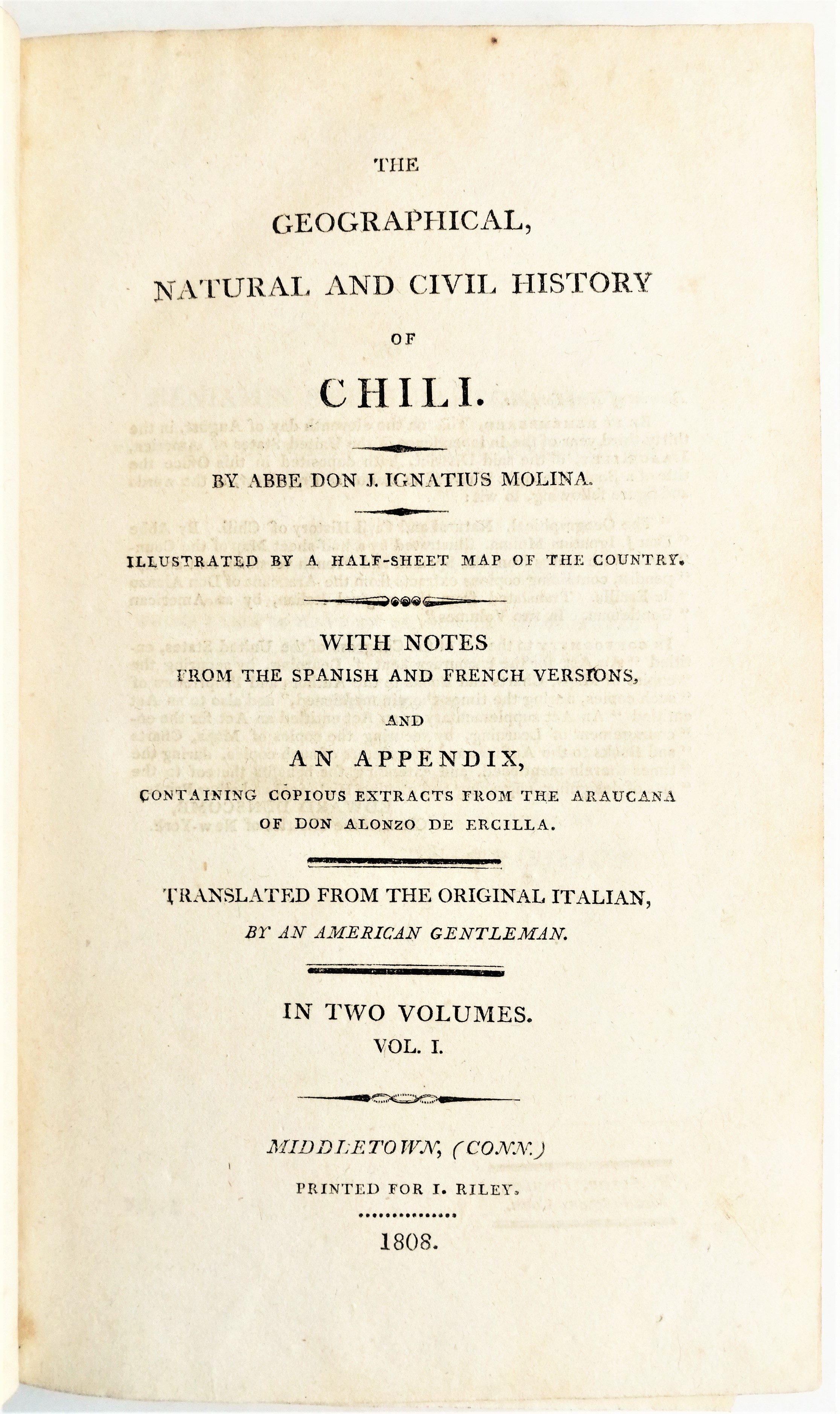Juan Ignacio Molina - The Geographical, natural, and civil history of Chili