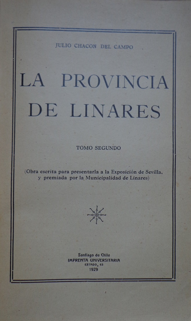 Julio Chacón del Campo. La provincia de Linares