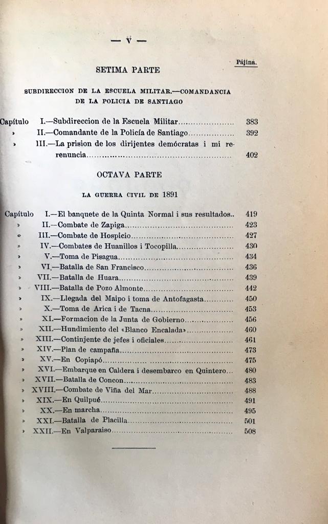 Estanislao del Canto (General) Memorias del Jeneral Estanislao del Canto con un prólogo de Carlos Silva Vildosola. Desde enero de 1856 hasta agosto de 1891. 