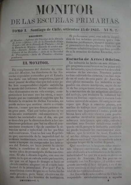 Domingo Faustino Sarmiento -  Monitor De Las Escuelas Primarias