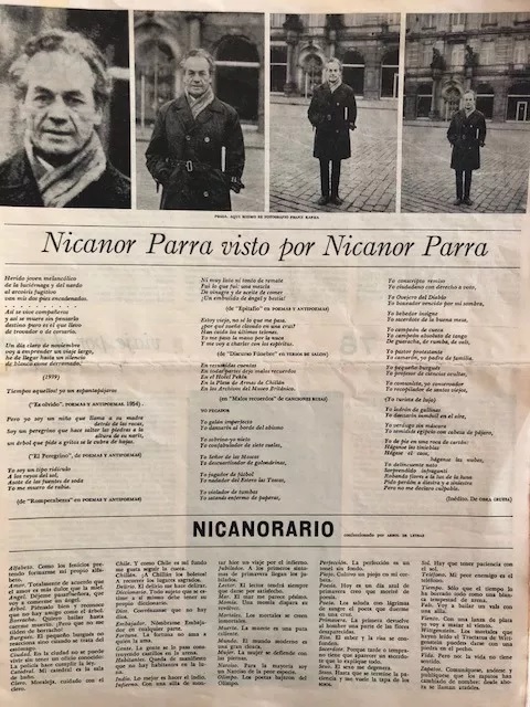 Revista Arbol de letras número de 1968. Entre otras cosas, Nicanor Parra. 