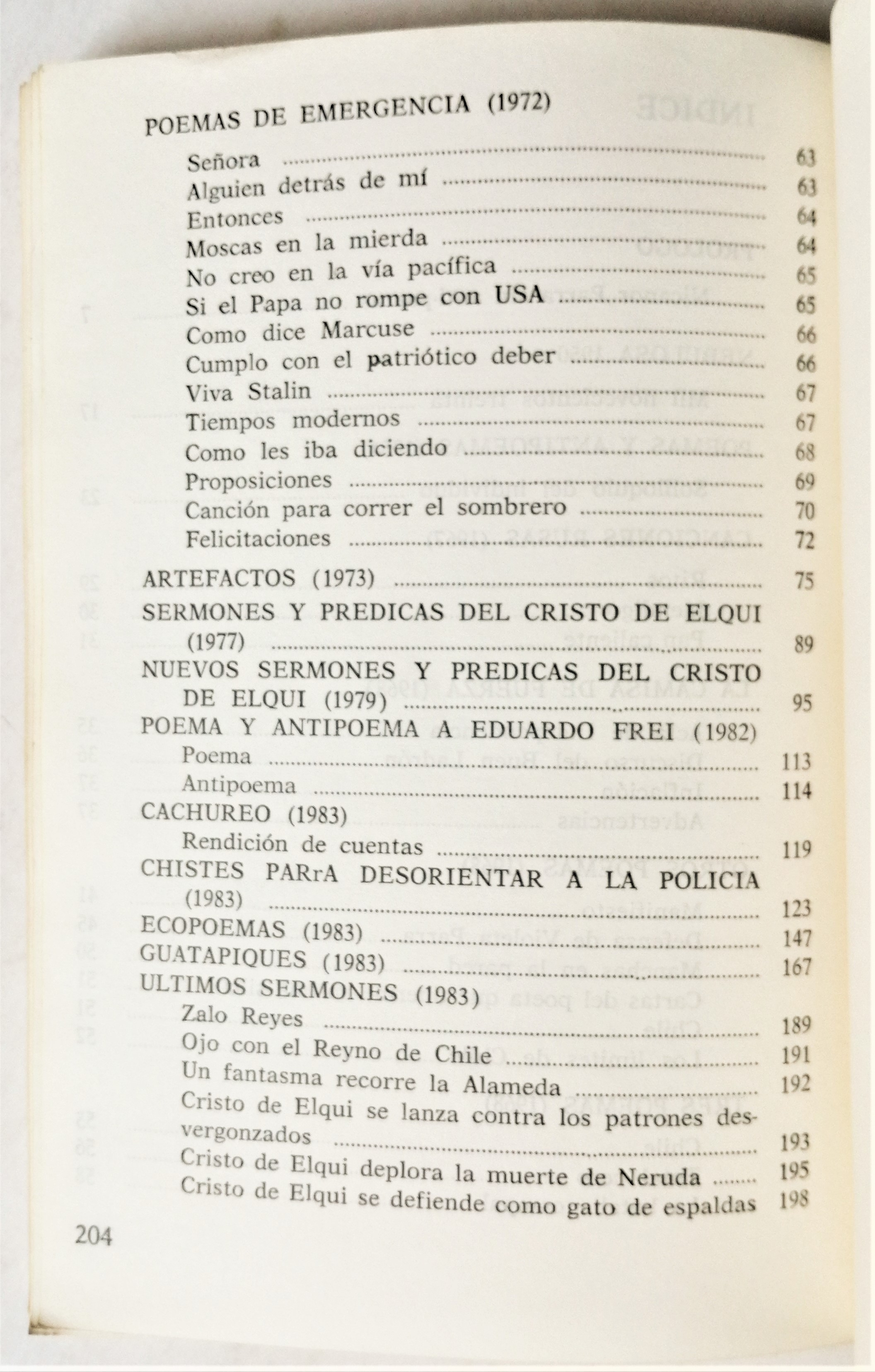 Nicanor Parra	- Poesía política