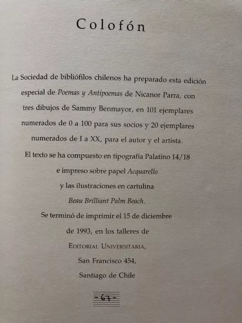 Nicanor Parra. Poemas y Antipoemas