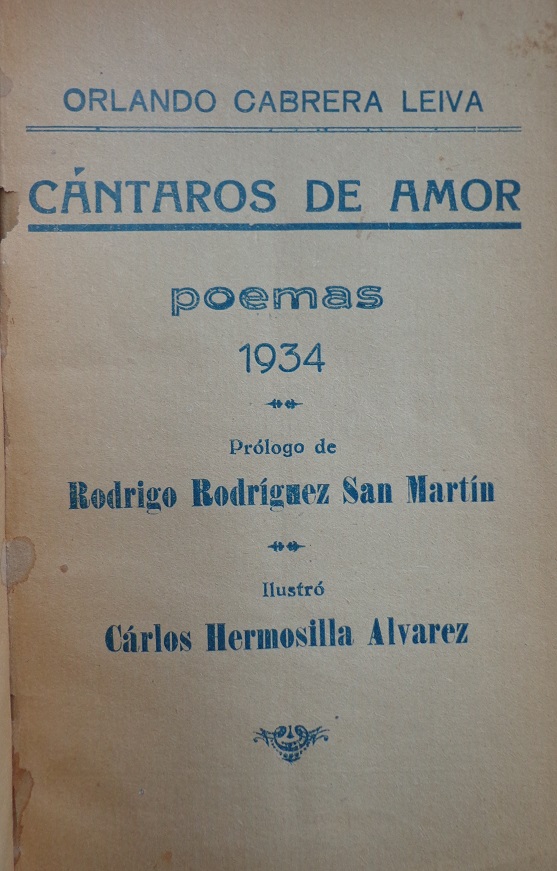 Orlando Cabrera Leiva. Cántaros de amor : poemas; prólogo de Rodrigo Rodríguez San Martín ; ilustró Carlos Hermosilla.