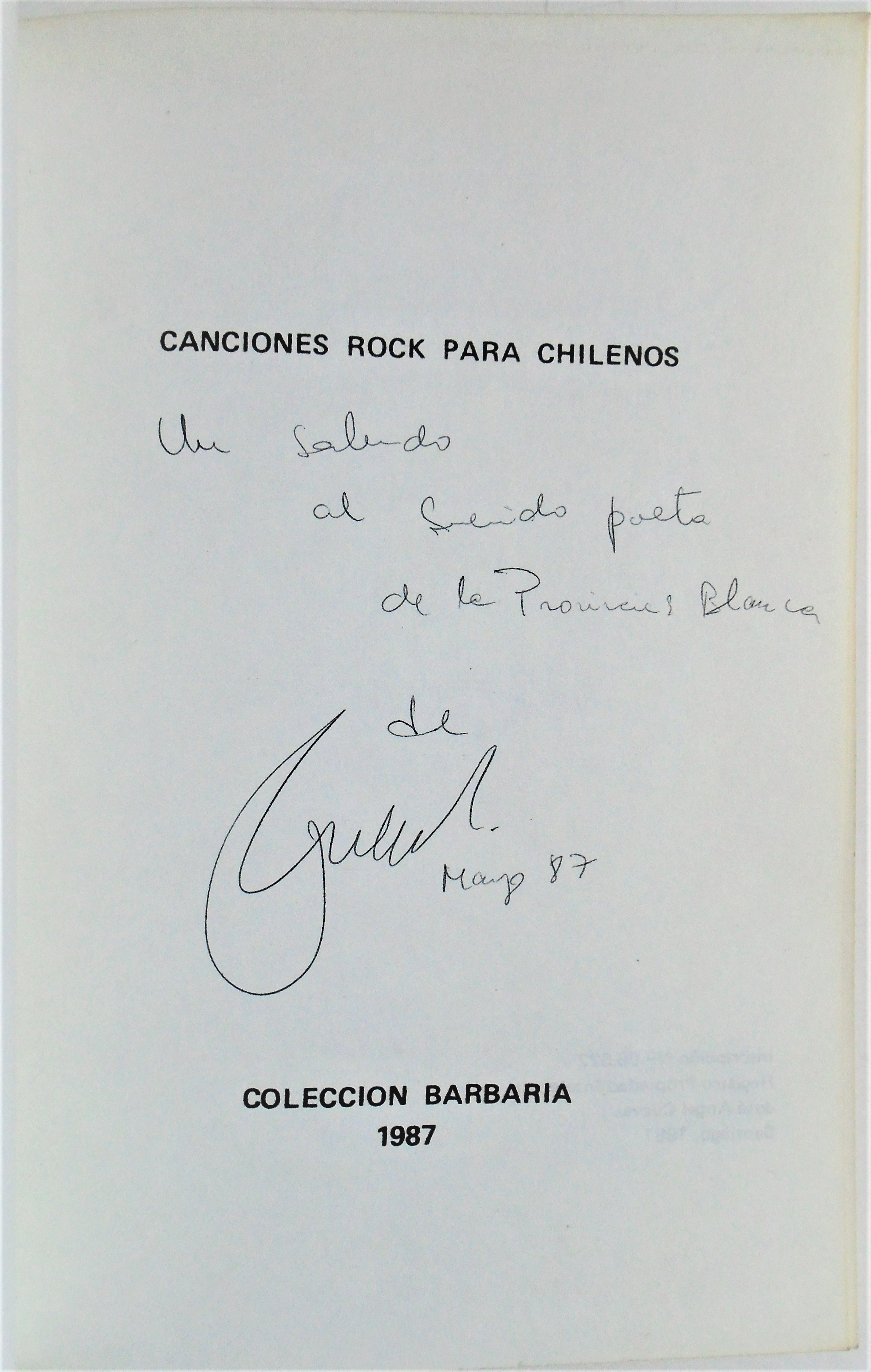 José Ángel Cuevas - Canciones rock para chilenos
