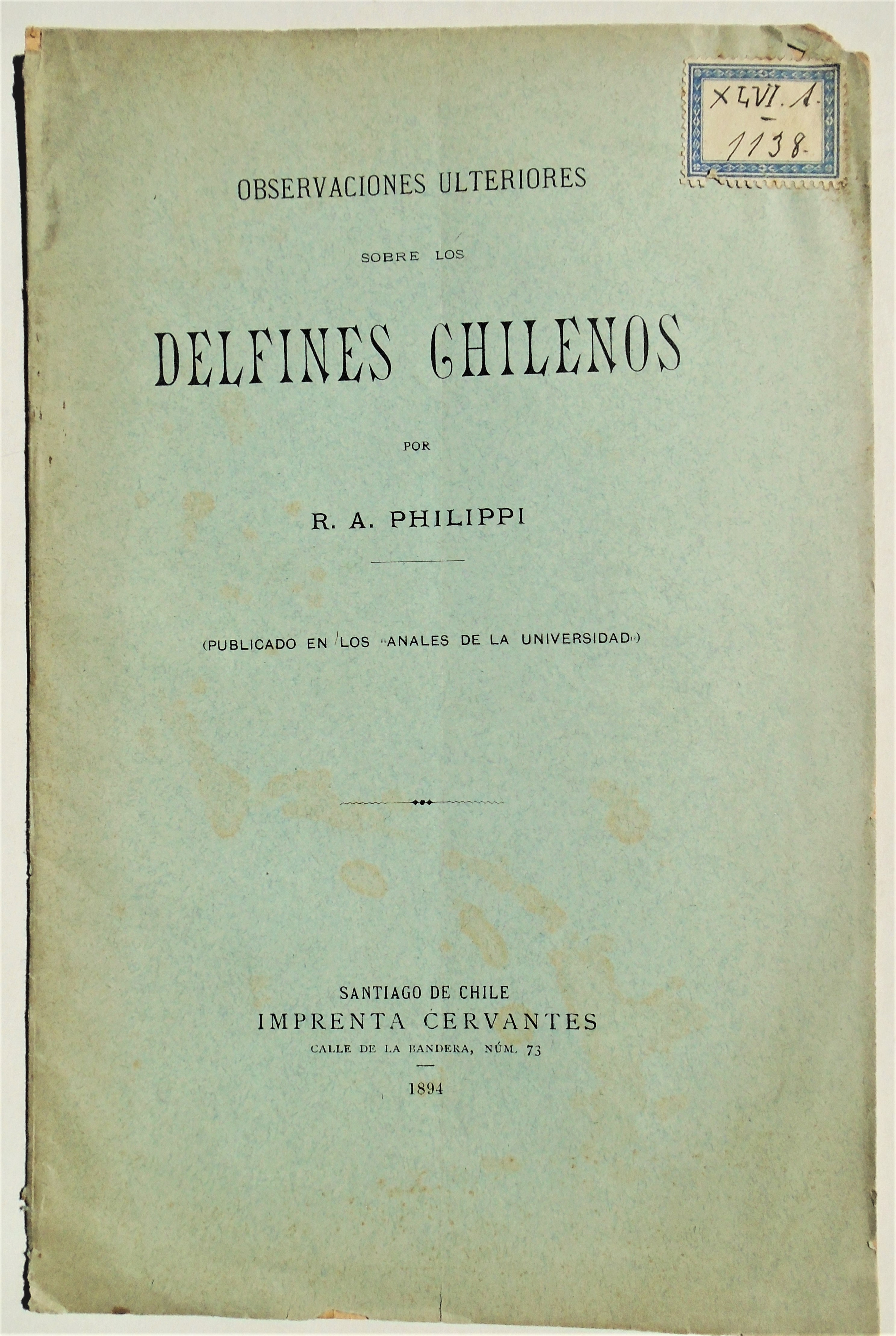 R. A. Philippi - Observaciones ulteriores sobre los delfines chilenos