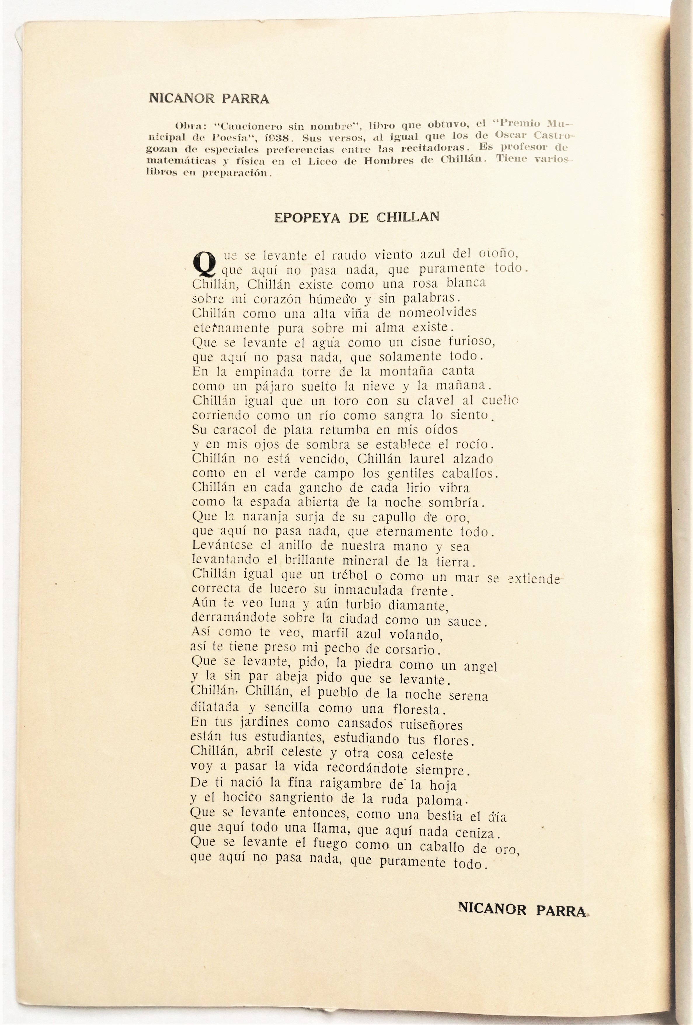 Rosa libre - Revista de poesía (1939) Firmada